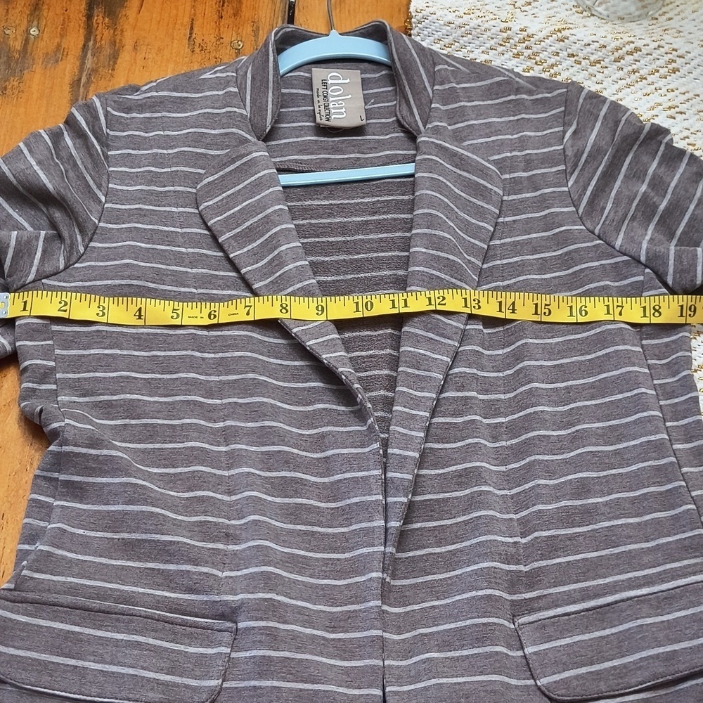 Anthropology Dolan Charcoal Striped Blazer Jacket Career Contemporary Sweater - Picture 10 of 13